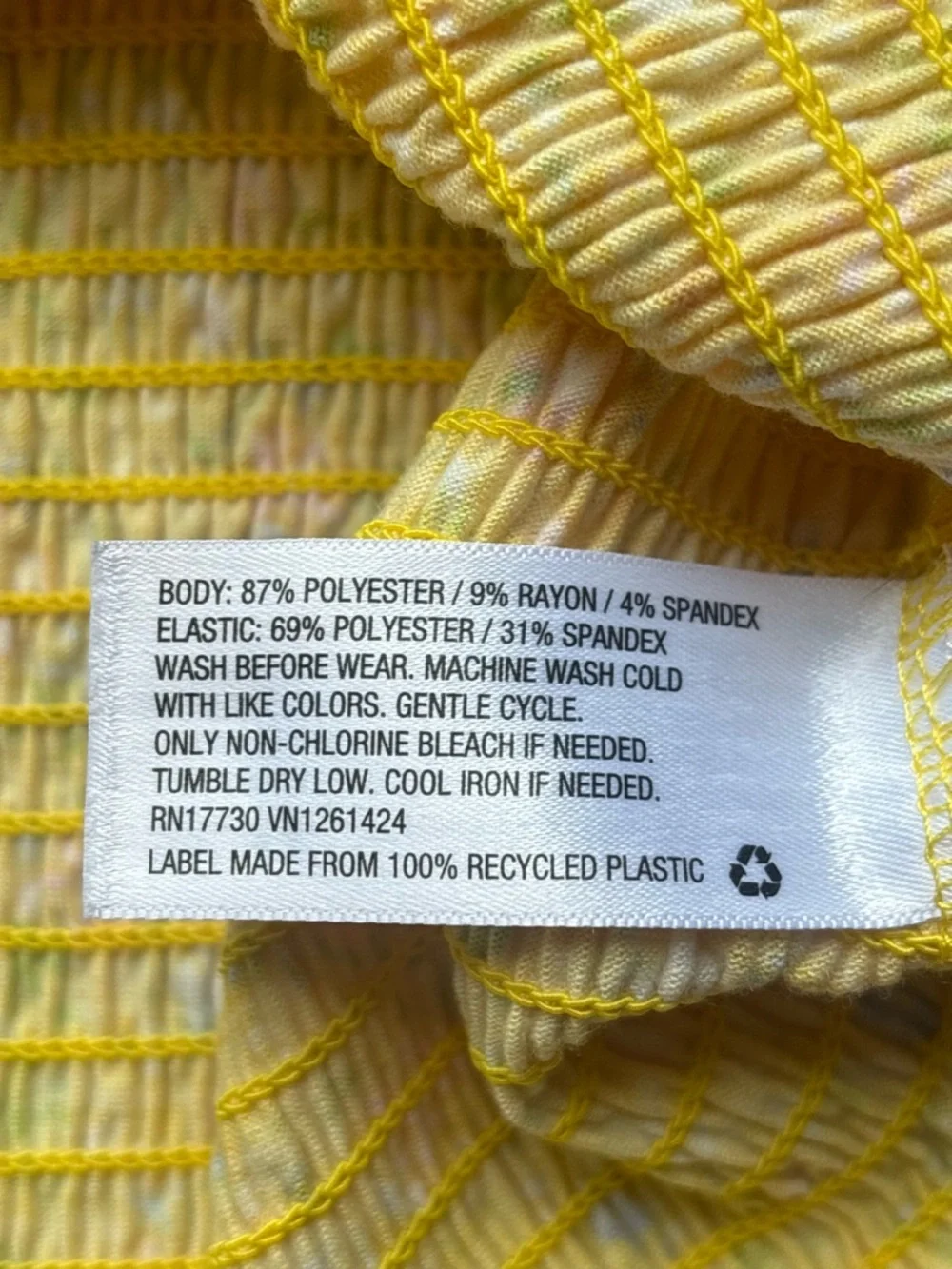 Art Class Yellow Girls Smocked Off-Shoulder Girls 14-16 Ruffle Sleeve Stretch